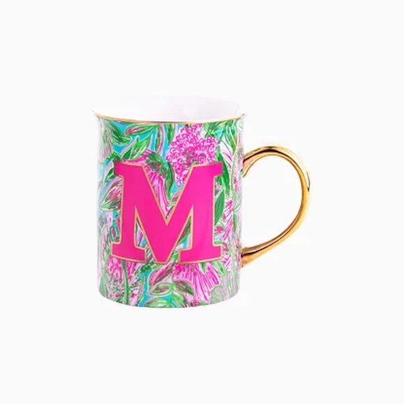 Lilly Pulitizer Monogram "M" Mug - NEW - Picture 1 of 4